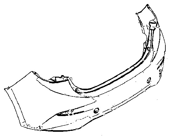 Задний бампер Mazda 3 (2013-) Хетчбэк без парковочных датчиков